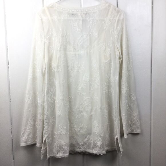 White House Black Market Cream Embroidered Tunic S‎ - Picture 15 of 16